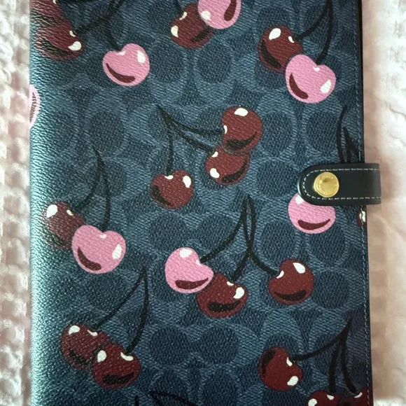 Coach Cherry Print Tote Set - Blue and Pink - Picture 5 of 6